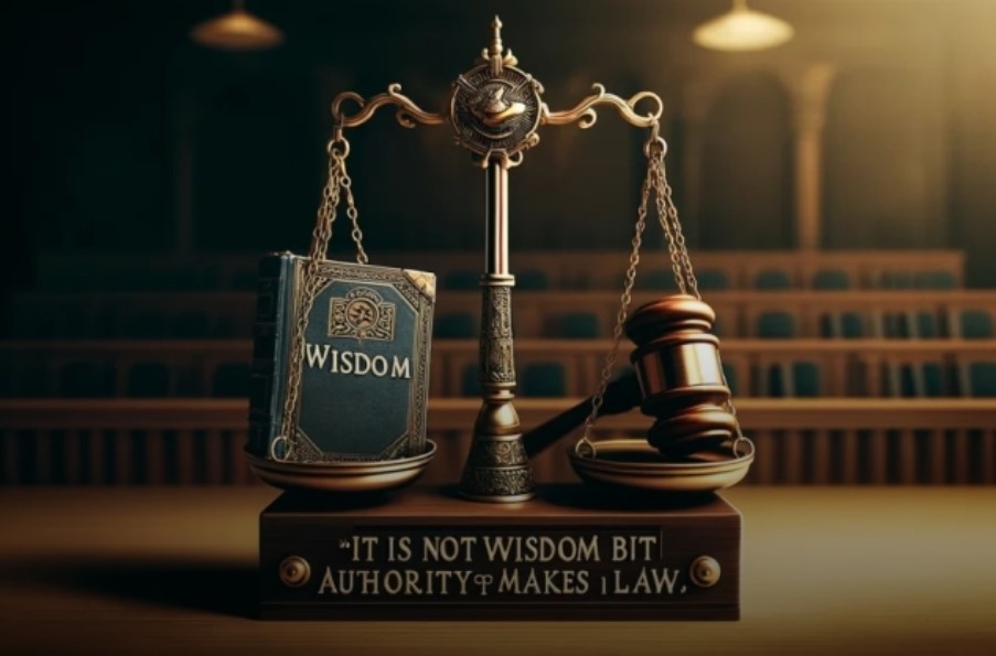 It Is Not Wisdom But Authority That Makes A Law. T – Tymoff A Law. T – Tymoff